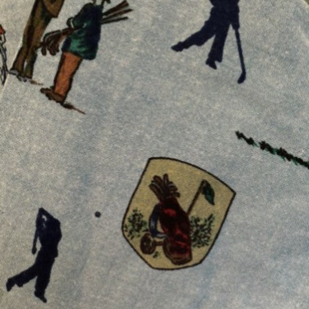 Vintage Colours Alexander Julian Golf Print Shirt Sz XL 17 17.5 Players Golfing - Picture 4 of 8